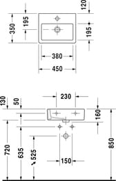 ���������� DURAVIT VERO 450�350�160 ����., ��������� ��� ���������, ������� 0704450027