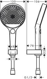 ������� ����� Hansgrohe Rainfinity (������ ��� 130 3jet, ���������, ����� 125 ��) ���� 26852000