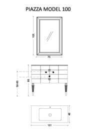 Тумба под раковину Armadi Art Vallessi Avantgarde (1000x460x480) 841-100-BG черная