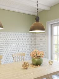Мозаика керамическая Starmosaic Hexagon big White Matt (256х295х6) белая SBH1005 (шт.) — миниатюра 2