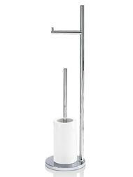 Стойка напольная с ершом и держателем бумаги Decor Walther DW 6700 фарфор, цвет: хром/белый 0838400