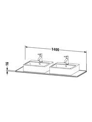 ���������� Duravit XSquare 1400�550�16 2 ������, ����� ������ XS063GB2222