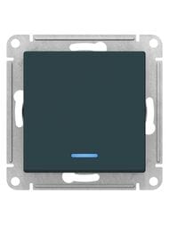 Выключатель Systeme Electric ATLASDESIGN 1-клавишный с подсветкой сх.1а 10АХ изумруд ATN000813