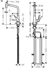��������� Hansgrohe Metris Select M71 ��� ����� 320 �� �������� ���������� ����� ����� 73816800