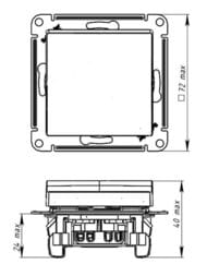Выключатель Systeme Electric ATLASDESIGN 1-клавишный схема 1 10АХ механизм мокко ATN000611