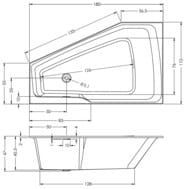 ����� ��������� RIHO RETHING SPACE 180x110 R ��� ������������, �������������,������ (���.����� ����)