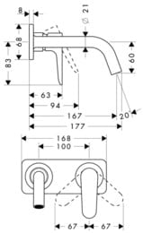 ��������� Axor Citterio M 34112000 ��� ����������� ��������� �������������, � �������, ����� 167 ��