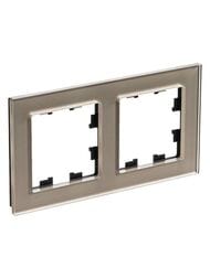Рамка Systeme Electric ATLASDESIGN NATURE 2 поста, СТЕКЛО ШАМПАНЬ ATN320502