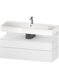 Тумба под раковину Duravit Qatego 1190х470мм подвесная, 2 ящ., подсветка, белый мат. QA4396018180010