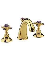 Смеситель для раковины Nicolazzi Onice 2108GO09 на три отверстия, двухзахватный, д/к, золото