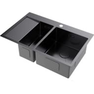 Мойка Omoikiri AKISAME 78-2-GM-R (780х510х200) большая чаша справа, вороненая сталь 4973102