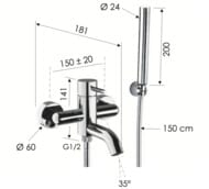 Смеситель для ванны Remer X Style X02RP, медь брашированная — миниатюра 2