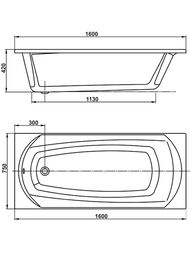����� ��������� VAGNERPLAST EBONY 160 (1600�750�420) �������������, ����� VPBA160EBO2X-04