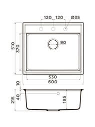 ����� Omoikiri DAISEN 60-BL (600�510�200) �������, ���������, ������ 4993622