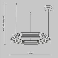 Подвесной светильник Maytoni Flat (Флет) MOD296PL-L40BS3K, 3000K, 40Вт, 120°, IP20, LED, черный