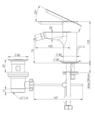 Смеситель для биде Mariani Winter A14493WN12, черный матовый