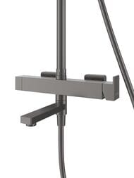 Душевая система CEZARES SLIDER-CVD-GM с настенным смесителем с изливом, оружейная сталь