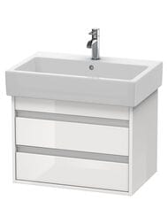 Тумба под умывальник Duravit Ketho 650х480х440 подвесная, 2 ящика, белый глянец KT662402222 — миниатюра 1