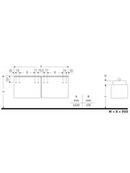 Тумба под раковину Duravit L-Cube 482х1420х550 подвесная, белый матовый LC4870L18180000 — изображение 3