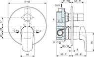 Душевая система Ideal Standard BC447A встраиваемая, однорычажный смеситель, верхний/ручной душ, хром