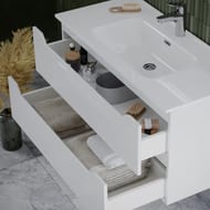 Тумба под раковину SANCOS Norma 2.0 (990x450x500) подвесная, два ящика, белый NR2.0100W