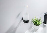 Стакан для зубных щеток Aquatek Лира AQ4404MB подвесной, стекло матовое, латунь, черный матовый