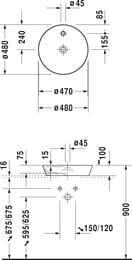 �������� DURAVIT CAPE COD 480�480 ��������� ��� ���������, ��� ��������, ����� 2328480000