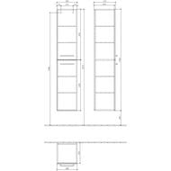 Пенал Villeroy & Boch Avento (350х1760х370) петли слева, 2 дверцы, белое стекло A89400B4