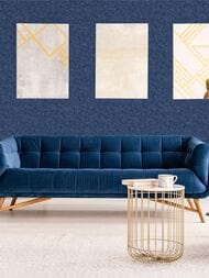 Обои виниловые на флизелине Grandeco Flora R114019 (1,06х10,05) штукатурка, синие (рул.)