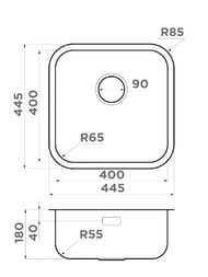 ����� Omoikiri OMI 44-U/IF-IN Quadro (445�445�180) ������ �����������, ����������� ����� 4993494