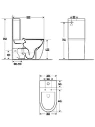 ������ ��������� AQUAme Rimless c �������� SoftClose,  660x360x435��, ����� ������ AQM1002