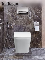 Унитаз подвесной BelBagno DUE 350x480x363 безободковый, сиденье soft close, белый BB3103CHR/SC — изображение 7