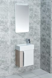 Тумба под раковину AQUATON Вита 1A221401VTD70 447x243x447 подвесная, белый глянец/ясень шимо