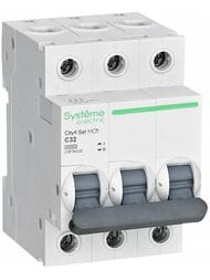 Выключатель Systeme Electric автоматический трехполюсный 32А С 4.5kA 400В City9 Set C9F34332