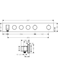 ��������� Axor ShowerSelect 18356340 ��� ����, ������������, ���������, 3 ������, ����.������ ����