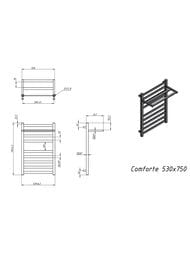 GROTA COMFORT Полотенцесушитель электрический 530x750 нержавеющая сталь