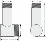 ������ ���������� ������� ����. �����, 1"��3/4"�, ���. L- 60 ��, 00-1506-0134