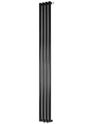 Дизайн-радиатор STOUT Tube Round 4 секц. боковое подкл.R40 1-1750-4 RAL9005 черный