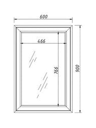 Зеркало Caprigo Ponza 600х900х31 без подсветки, цвет: керамик 13530-085