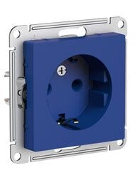 Розетка Systeme Electric ATLASDESIGN с заземлением 16А механизм аквамарин ATN001143