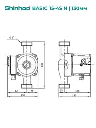 ����� �������������� SHINHOO BASIC 15-4S N 130 1x230V, 1", ��� ����, 71212001