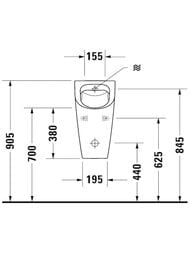 Писсуар DURAVIT Soleil by Starck 300х350мм, с креплением, белый 2830300007