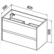 ����� ��� �������� BelBagno KRAFT 39 (810�390�515) ���������, Cemento Grigio 39-800/390-2C-SO-CG
