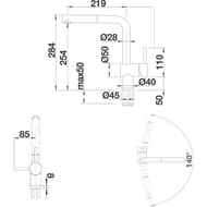 ��������� ��� ����� BLANCO LINUS-S SILGRANIT ������, ������ �����, ����.����� 219��, ����� 516692