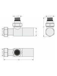 Вентиль угловой цилиндр СУНЕРЖА золото, 1/2"Нх3/4" накид. гайка, 03-1400-1234