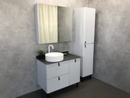 Зеркало-шкаф COMFORTY Сорренто-90 (880х800х150) подвесной, светло-серый 00-00001968