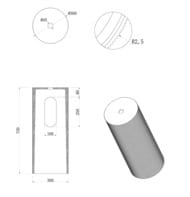 Пьедестал Armadi Art Sole (Соул) 801-Base-Rib-BUR, бордовый