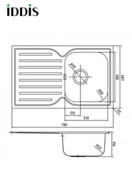 Мойка IDDIS STRIT S (780х480) нерж. сталь, шелк, оборачиваемая STR78SDi77