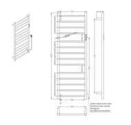 Электрический полотенцесушитель Bemeta 704151050, 450x1320 мм, 180W, черный
