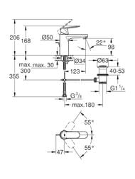 ����� ���������� Grohe Eurosmart Cosmopolitan ��� ��������, �����, � ���. ����������, ���� 1000179